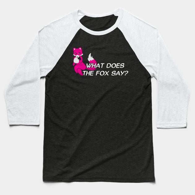 What does the fox say? - Pink Baseball T-Shirt by Brony Designs